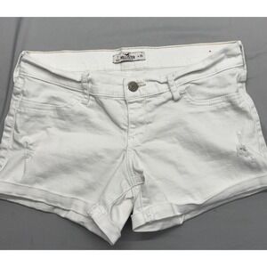 Hollister Short-Short White Low Rise Women's Denim Jean Shorts, Size 7 W28 *Read